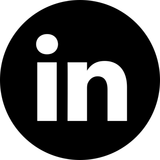 round icon with the Linkedin logo